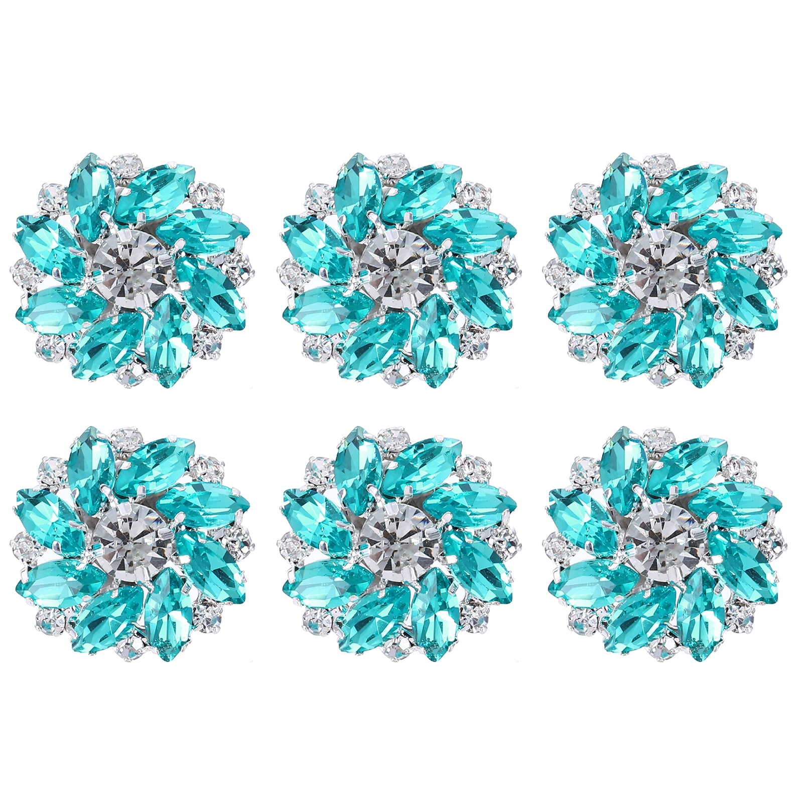 Uxcell 6PCS Flower Sewing Rhinestone Buttons 1 Inch Crystal Shank ...
