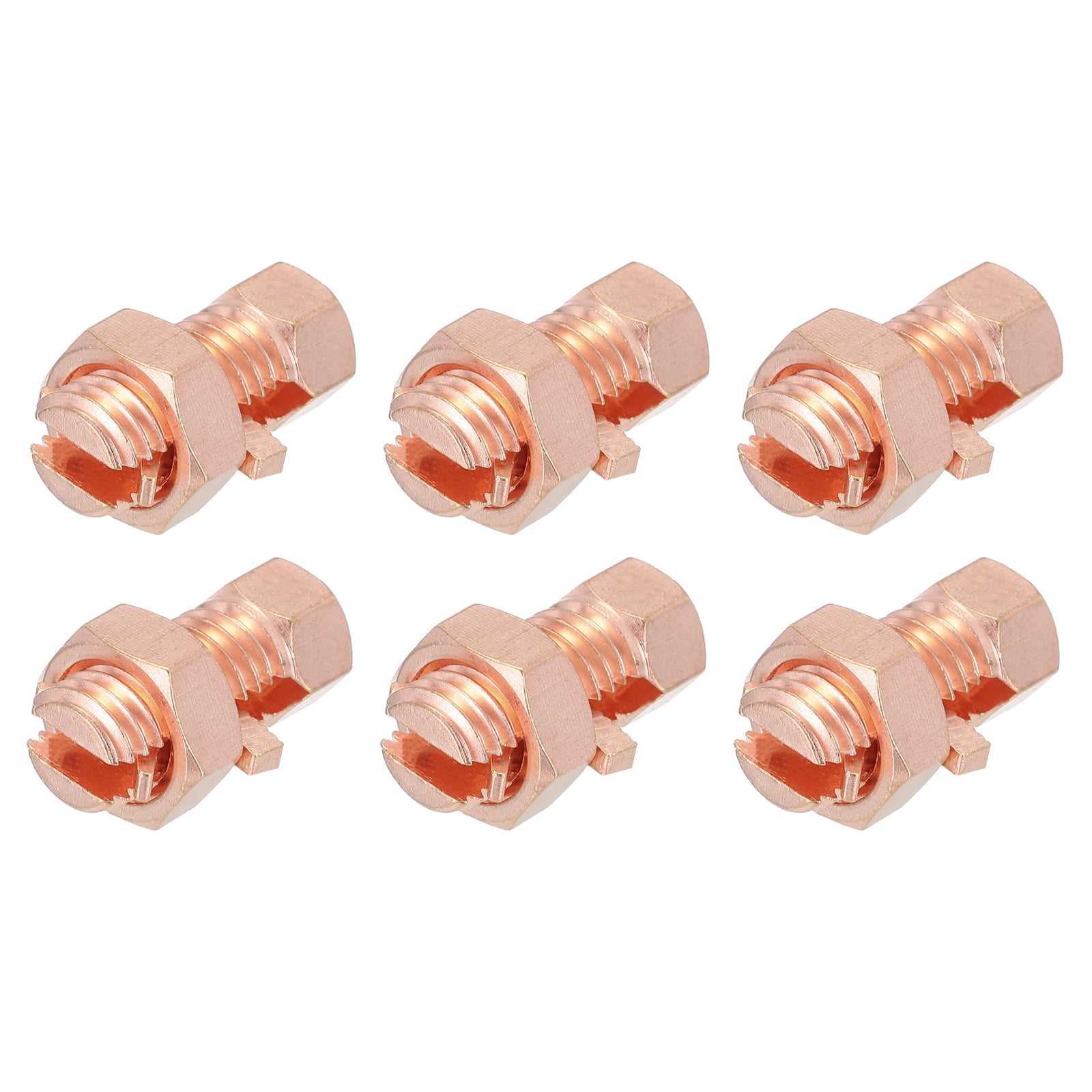 Uxcell 6PCS Split Bolt Connector Brass Copper Grounding Clamps TJ10