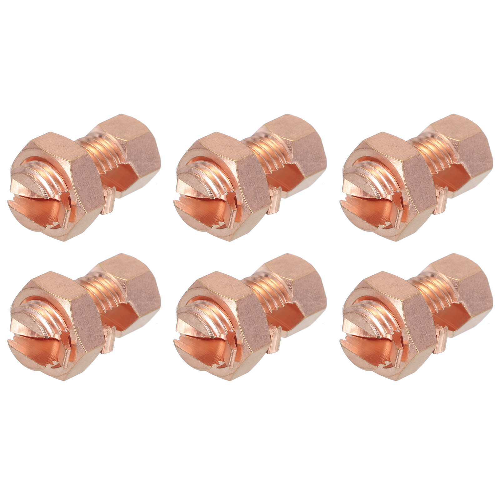 Uxcell 6PCS Split Bolt Connector Brass Copper Grounding Clamps TJ16