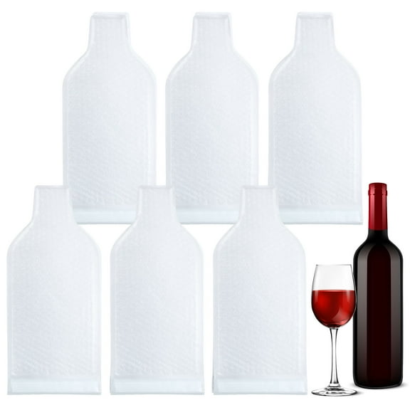 Uxcell 6Pcs Wine Bottle Travel Protector Bags, Frosted Wine Bags for Travel Transport Drop and Spill Resistant Reusable Wine Bottle Protector(White)