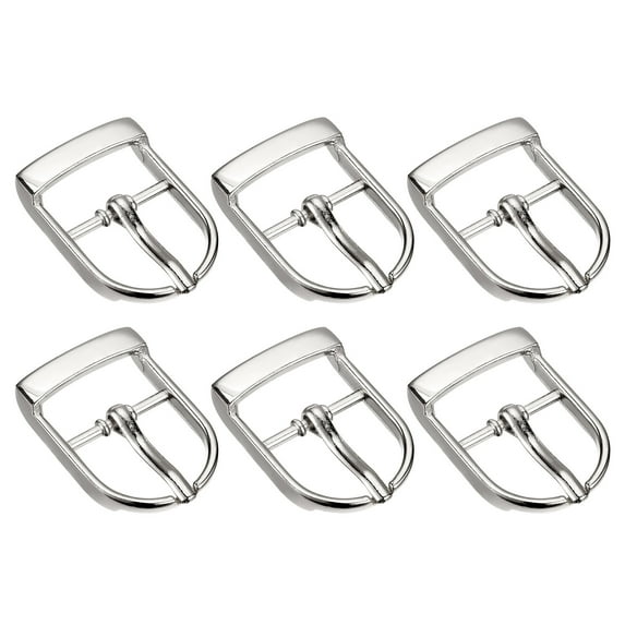 Uxcell 6Pack 0.75" Single Prong Belt Buckle Oval Center Bar Buckle for Leather Craft, Silver