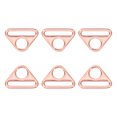 thumbnail image 1 of Uxcell 6Pack 0.79" Adjuster Triangle with Bar Swivel Clip D Dee Ring Buckle, Rose Gold, 1 of 5
