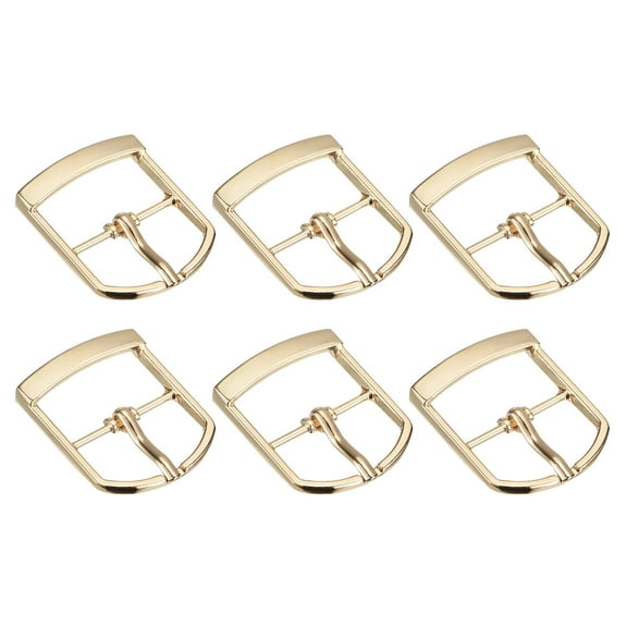 Uxcell 6Pack 0.94" Single Prong Belt Buckle Oval Center Bar Buckles for Leather Craft, Gold