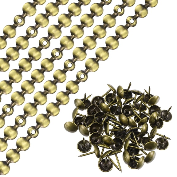 Uxcell 6Pack 1Meter Glossy Upholstery Tacks Strips Trim Sofa Decorative Nails, Bronze