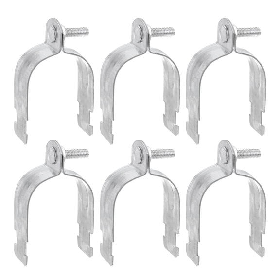 Uxcell 6Pack 2-3/8" EMT Strut Clamps Steel with Bolt Nut for Rigid Conduit and Pipe