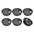 thumbnail image 1 of Uxcell 6Pack 2 Inch Cable Hole Cover ABS Office Desk Cable Wire Cord Grommet, Black, 1 of 6