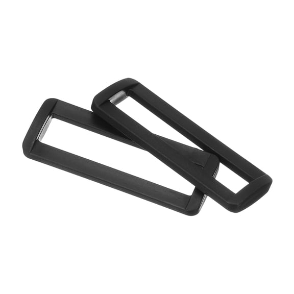 Uxcell 6Pack 2 Inch Plastic Rectangle Rings Webbing Belts Buckle Slide Loop, Black