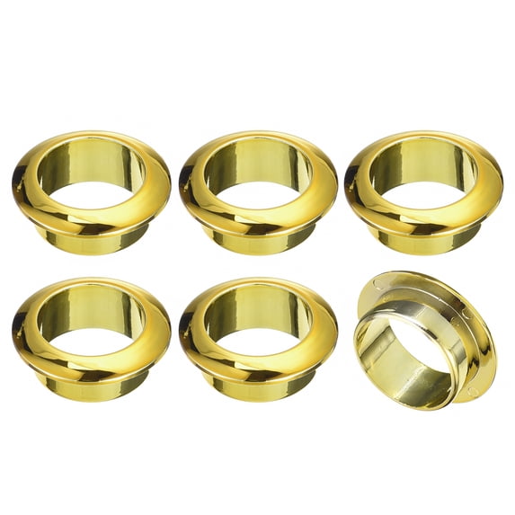Uxcell 6Pack 25mm Cable Hole Cover ABS Office Desk Cable Wire Cord Grommet, Gold