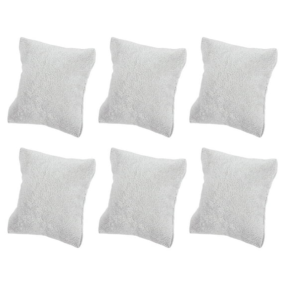 Uxcell 6Pack 3.54" x 3.15" Flannelette Bracelet Watch Pillow Jewelry Display Pillows, Grey