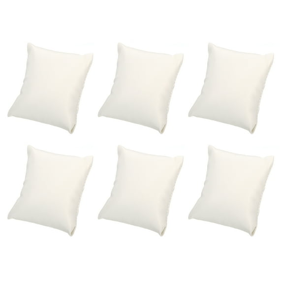 Uxcell 6Pack 3.54" x 3.15" PU Bracelet Watch Pillow Jewelry Display Pillows, White