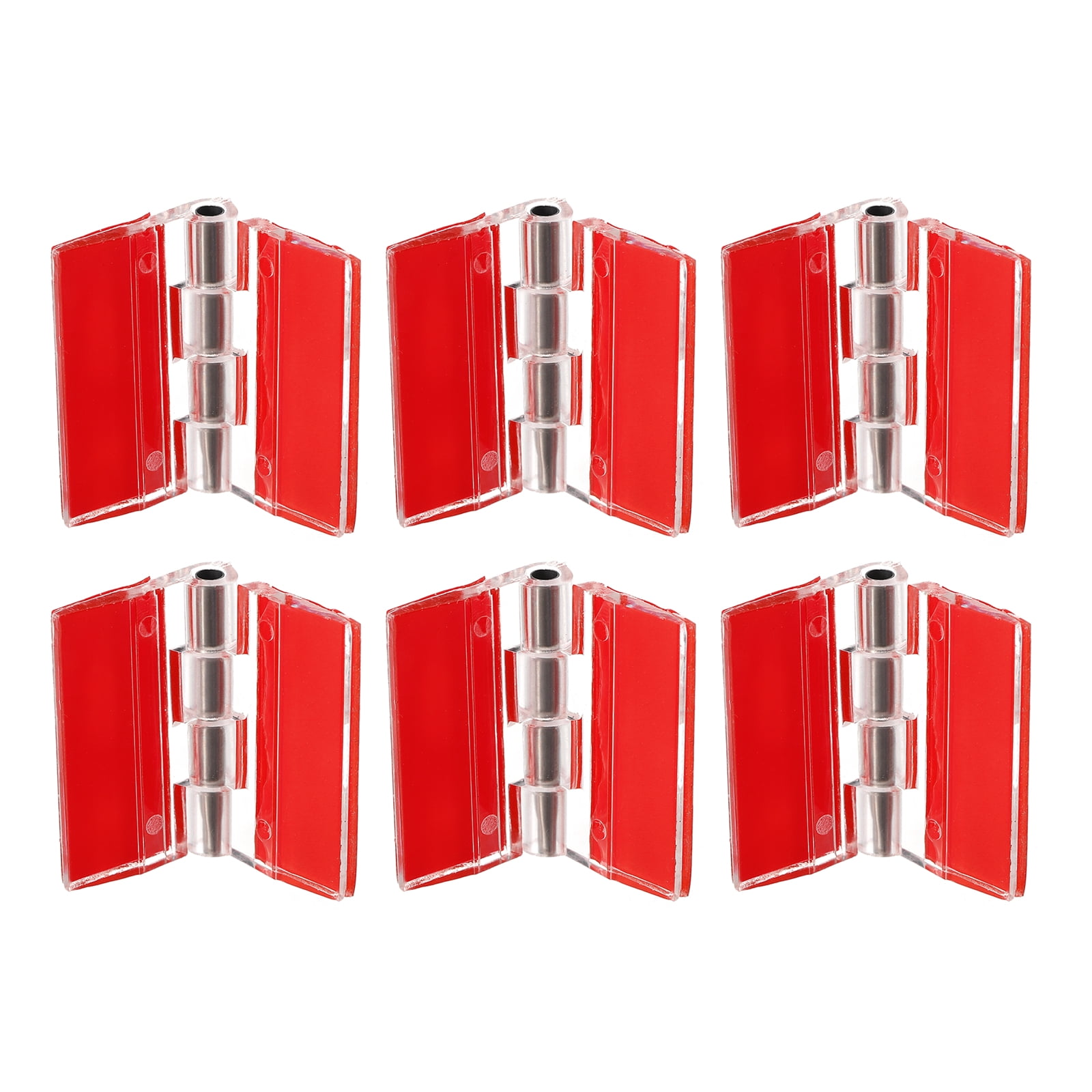 Uxcell 6Pack 30x35mm Acrylic Hinges Self Adhesive Clear Folding Hinge ...