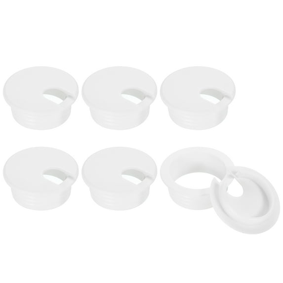 Uxcell 6Pack 38mm Cable Hole Cover ABS Desk Cable Wire Cord Grommet for Wire Organizer, White