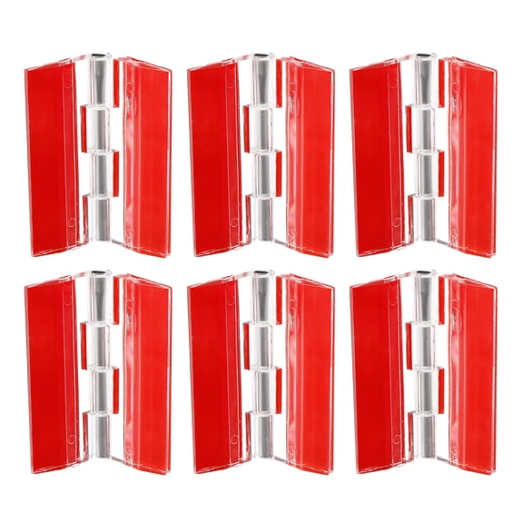 Uxcell 6Pack 45x34mm Acrylic Hinges Self Adhesive Clear Folding Hinge with Metal Shaft