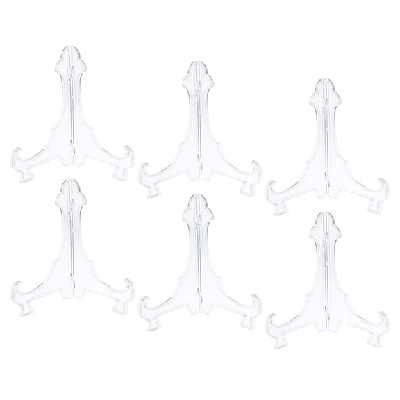 Uxcell 6Pack 7.1" Easel Plate Holder, Plastic Folding Display Stand Clear for Home