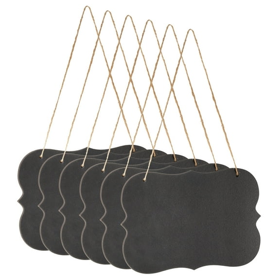 Uxcell 6Pack 7.1" x 4.7" Double Sided Hanging Chalkboard Signs Message Blackboard