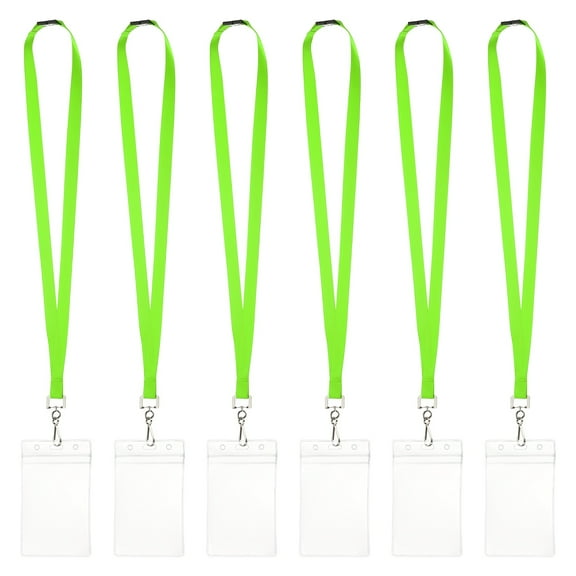 Uxcell 6Pack Colored Lanyards for ID Badges, Breakaway Lanyards for Keys, Fluorescent Green
