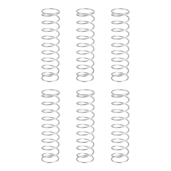 Uxcell 6Pack Compression Springs, 1mm Wire Diameter x 15mm OD x 60mm Length Stainless Steel Extension Spring, Silver