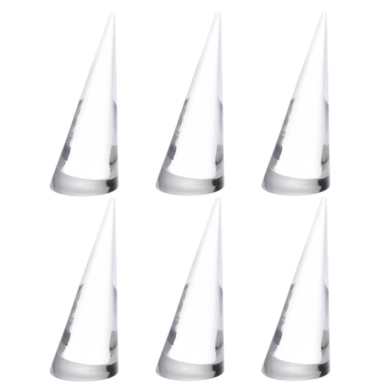 Uxcell 6Pack Cone Shape Acrylic Ring Display Holder Jewelry Showcase Stand (Clear)