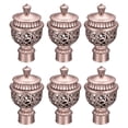 thumbnail image 1 of Uxcell 6Pack Decorative Curtain Rod Finials Fits 26-28mm Dia Drapery Rail (Rose Gold), 1 of 6