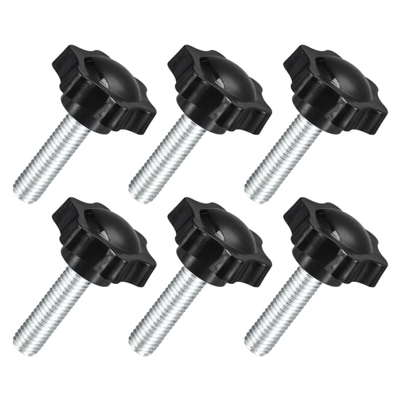 Uxcell 6Pack M10 x 35mm Star Knobs Plastic Hex Shaped Hand Clamping Knob Screw