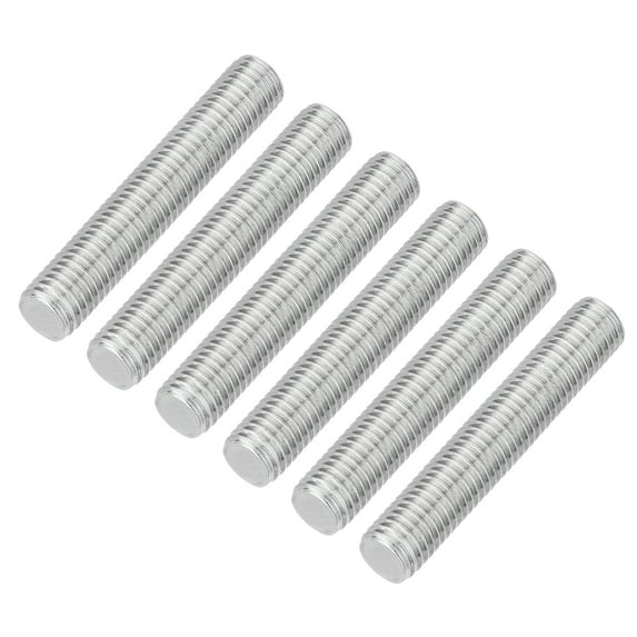 Uxcell 6Pack M12 x 70mm 1.75mm Pitch 304 Stainless Steel Fully Threaded Rod Bar Studs