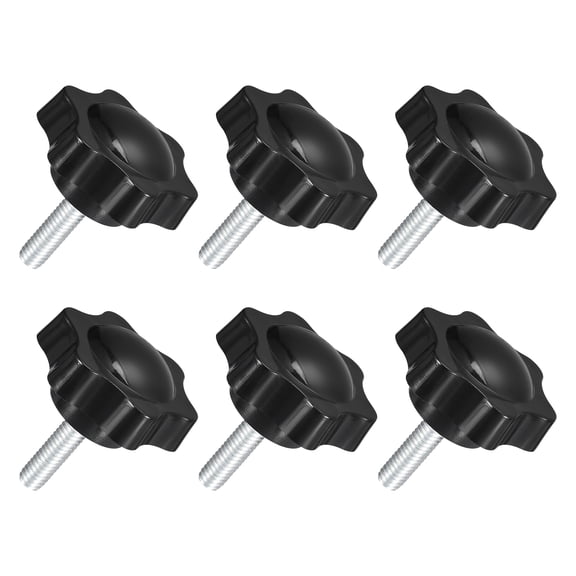 Uxcell 6Pack M6 x 20mm Star Knobs Plastic Hex Shaped Hand Clamping Knob Screw
