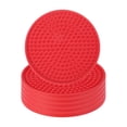 thumbnail image 1 of Uxcell 6Pack Non-Slip Drink Coasters, Round Desk Coaster for Drinks Tabletop Protection Cups Mat for Office Home Coffee Bar Decor, Red(0.12" Thickness), 1 of 6