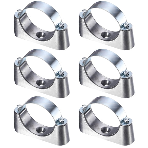Uxcell 6Pack Pipe Bracket Clamp, M5 X 51mm Carbon Steel Off-Wall Codes Saddle Clip Bracket Holder for Wall Card Pipe Fixing