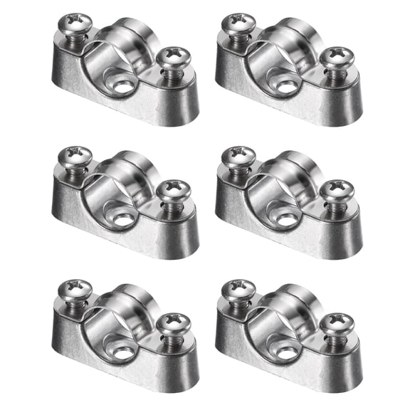 Uxcell 6Pack Pipe Bracket Clamp, M5 x 16mm 304 Stainless Steel Off-Wall Codes Saddle Clip Bracket Holder for Wall Card Pipe Fixing