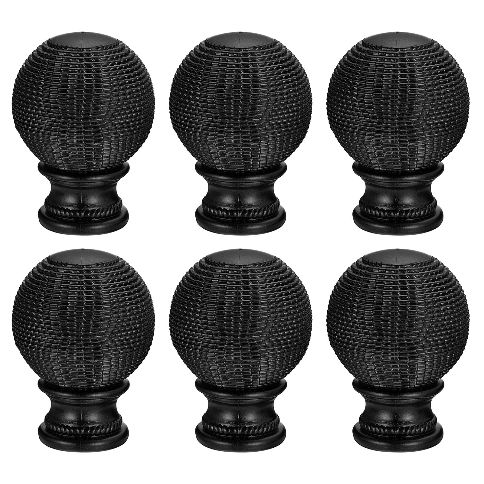 Uxcell 6Pack Plastic Rhombic Curtain Rod Finials Fit 26-28mm Dia