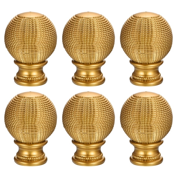 Uxcell 6Pack Plastic Rhombic Curtain Rod Finials Fit 26-28mm Dia Drapery Rail (Gold)