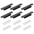 thumbnail image 1 of Uxcell 6Pack Self Stick Handles, Black Plastic Self Adhesive Instant Drawer Pulls for Dresser(110mm/4.33" Length), 1 of 5