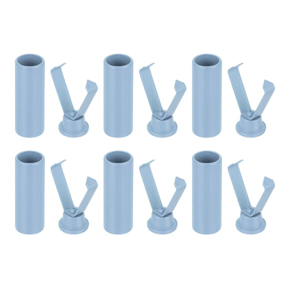 Uxcell 6Pack Shoelace Tips Alloy Shoelace Head, Light Blue Cylindrical Shoe Lace Ends Cords End Tip for Clothes