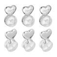 thumbnail image 1 of Uxcell 6Pack Silicone Earring Back Heart Soft Earring Stopper for Stud 4.8mm White Gold, 1 of 6