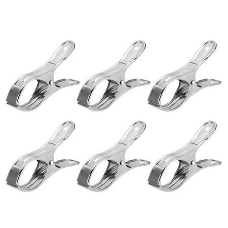 Uxcell 6Pack Stainless Steel Clothespins Beach Towel Clips Windproof Laundry Pegs 120mm