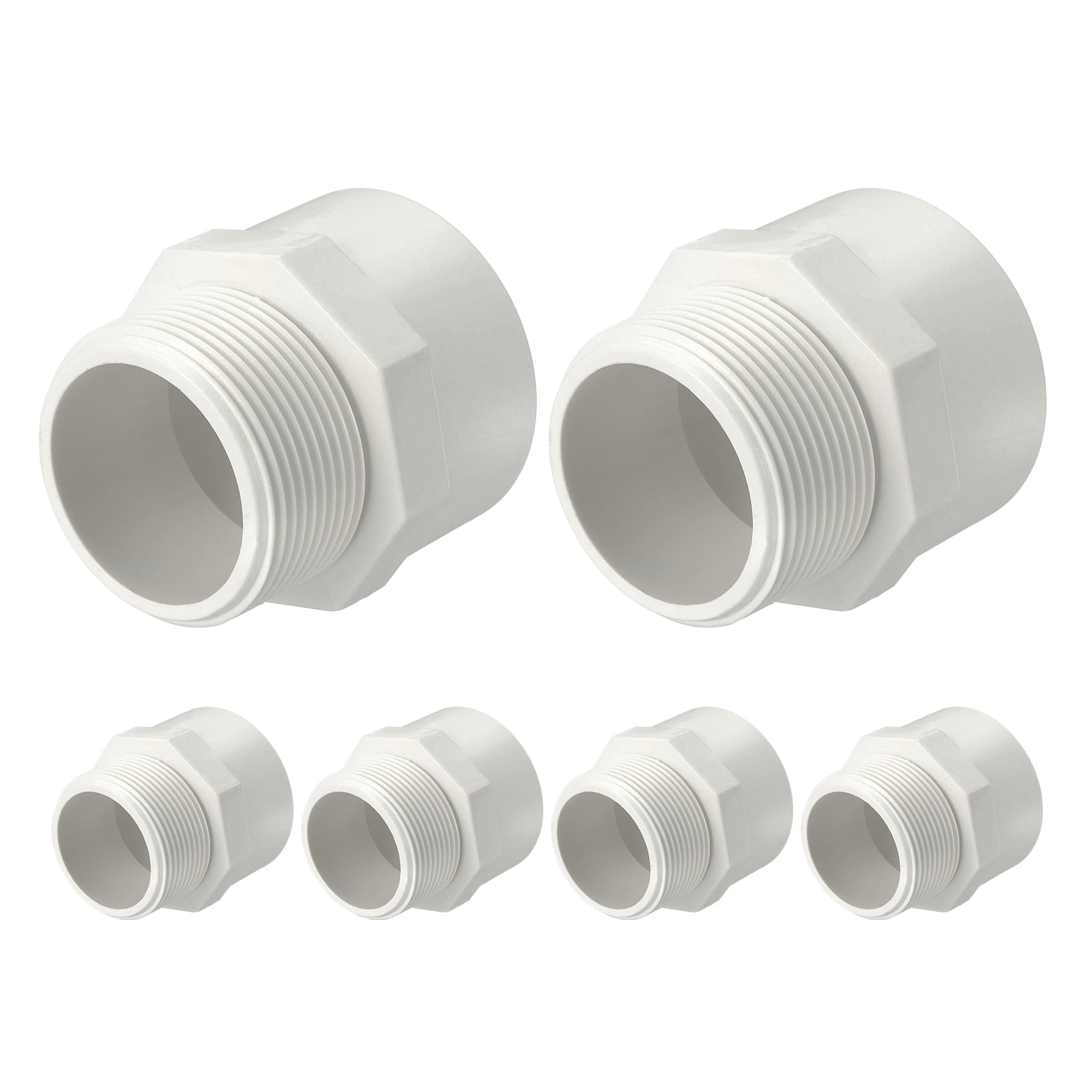 Uxcell 6Pcs 1 1/2" Pipe Fitting, SCH40 (Male Thread x SOC) NPT Male ...