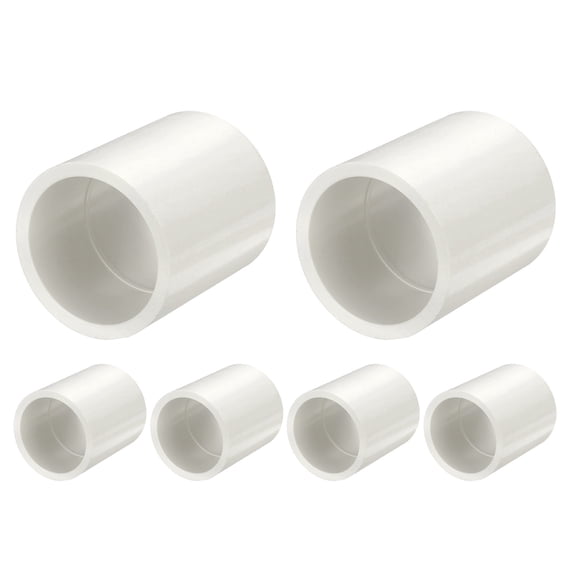 Uxcell 6Pcs 1 1/4" Pipe Coupling Fitting, SCH40 (Socket x Socket) Furniture Grade Slip Socket Connectors, Straight Pressure Pipe Fittings for Home Use, Irrigation, Industrial