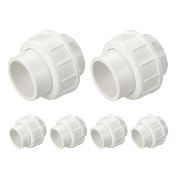 Uxcell 6Pcs 1" Union Coupling Pipe Fitting, SCH40 (Socket x Socket) Furniture Grade Slip Union Coupling Adapter for Pipe Connection, Hose Extension