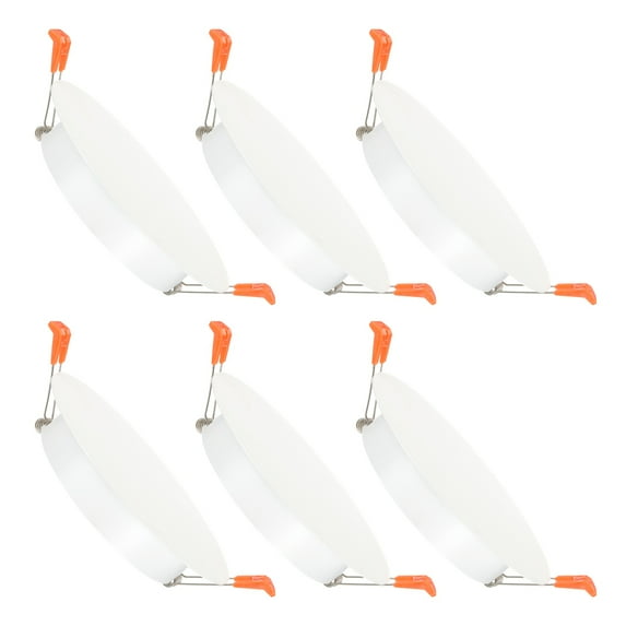 Uxcell 6Pcs 135mm/5.3" Diameter Metal Ceiling Hole Cover Plate, Downlight Hole Trim Wall Mount Decorative Cap Access Panel for 4.1-4.9inch Round Ceiling and Wall Openings, Matte White