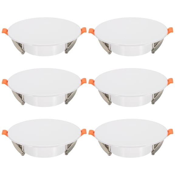 Uxcell 6Pcs 135mm/5.3" Round Ceiling Cover Plate, LED Downlight Hole Trim Wall Hole Spring Mount Decorative Flat Cap Access Panel for 3.3-4.9 Inch Ceiling or Wall Openings, Matte White