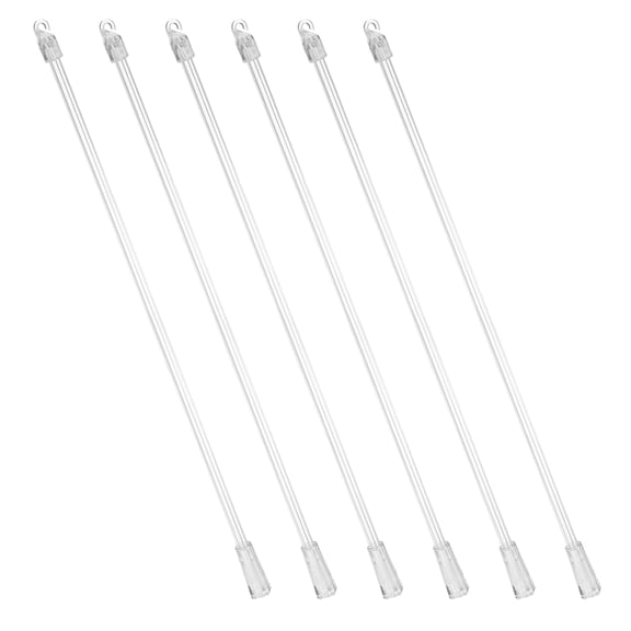 Uxcell 6Pcs 15 Inch Transparent Blind Wand Replacement Parts with Hook and Grip, Clear Acrylic Window Blind Stick for Window Pull Supplies Opener Accessory