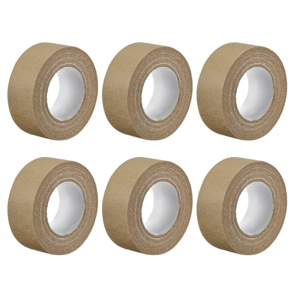 Uxcell 6Pcs 25mm 1 inch Wide 20m 21 Yards Masking Tape Painters Tape Rolls Brown