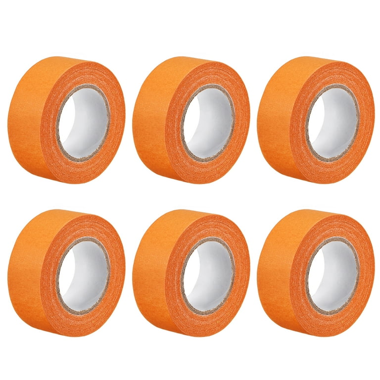 Uxcell 6pcs 25mm 1 inch Wide 20m 21 Yards Masking Tape Painters Tape Rolls Orange