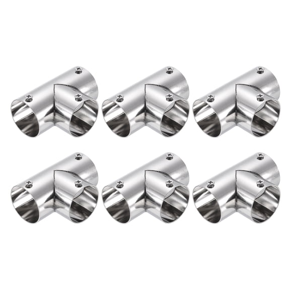 Uxcell 6Pcs 3-Way Tee Pipe Fitting, Fit 1-1/4 Inch OD Pipe Stainless Steel Structural Joint Pipe Connector Chain Link Fence Clamp for Fence Railing Handrail DIY