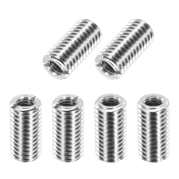 Uxcell 6Pcs 316 Stainless Steel Thread Reducing Nuts, M10x1.5 Male to M6x1 Female 18mm Long Metric Repairing Insert Nut Screw Threaded Adapters Sleeve Reducer Conversion Fastener