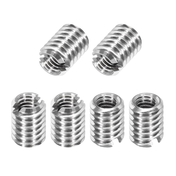 Uxcell 6Pcs 316 Stainless Steel Thread Reducing Nuts, M4x0.7 Male to M2.5x0.45 Female 5mm Long Metric Repairing Insert Nut Screw Threaded Adapters Sleeve Reducer Conversion Fastener