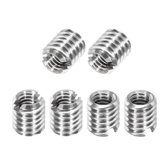 Uxcell 6Pcs 316 Stainless Steel Thread Reducing Nuts, M4x0.7 Male to M2x0.4 Female 4mm Long Metric Repairing Insert Nut Screw Threaded Adapters Sleeve Reducer Conversion Fastener
