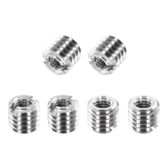 Uxcell 6Pcs 316 Stainless Steel Thread Reducing Nuts, M5x0.8 Male to M3x0.5 Female 5mm Long Metric Repairing Insert Nut Screw Threaded Adapters Sleeve Reducer Conversion Fastener