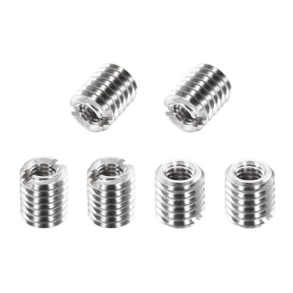 Uxcell 6Pcs 316 Stainless Steel Thread Reducing Nuts, M5x0.8 Male to M3x0.5 Female 6mm Long Metric Repairing Insert Nut Screw Threaded Adapters Sleeve Reducer Conversion Fastener