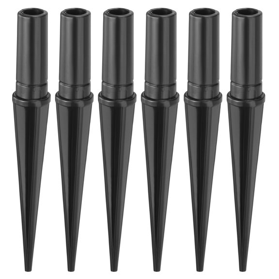 Uxcell 6Pcs 4.3" Solar Light Spikes (Head Mounting Dia 0.31"), Black, ABS Plastic Reinforced Ground Stakes Replacement Stakes for Outdoor Solar Lights Garden Torch Pathway Landscape Lamps